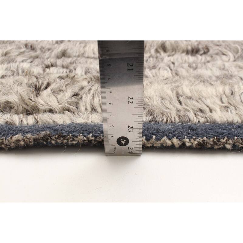 ECARPETGALLERY Hand-knotted Tangier Grey Wool Rug - 4'2 x 5'2