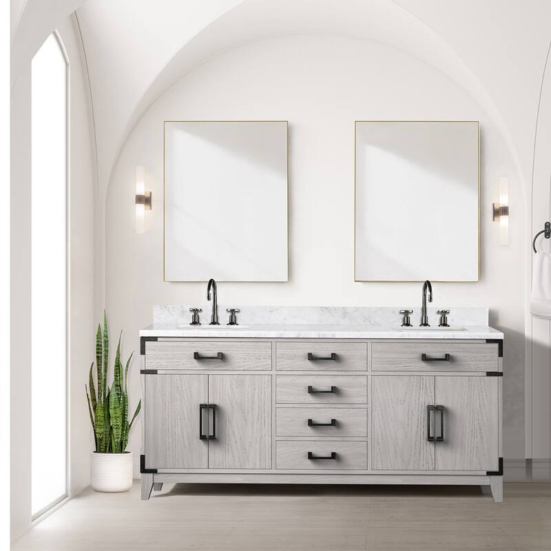 Laurel Bath Vanity Carrara Marble Top, Sink and Faucet