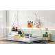 preview thumbnail 19 of 24, House-Shaped Metal Full Size Platform Bed with Triangle Structure and Guardrail,Sturdy Frame
