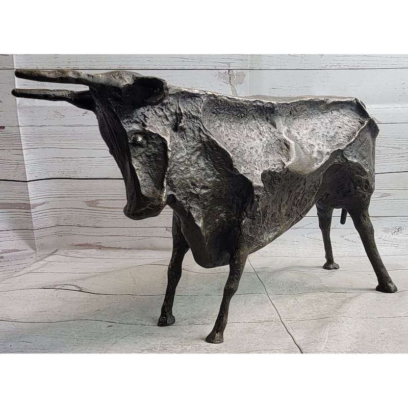 Hot Cast Bronze Metal Bull Sculpture Figure After Pico Figurine Statue Decor