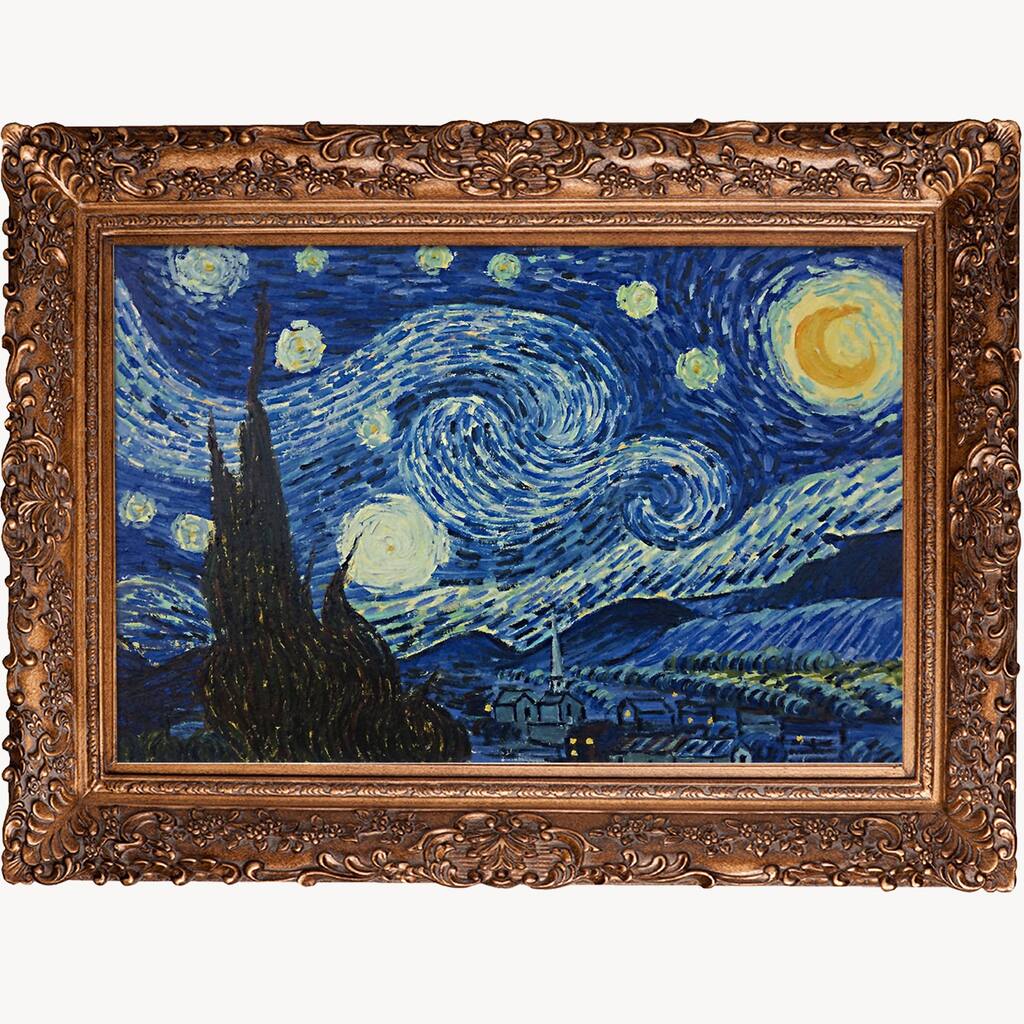 La Pastiche Starry Night with Burgeon Gold Frame ,33.5"x 45.5"