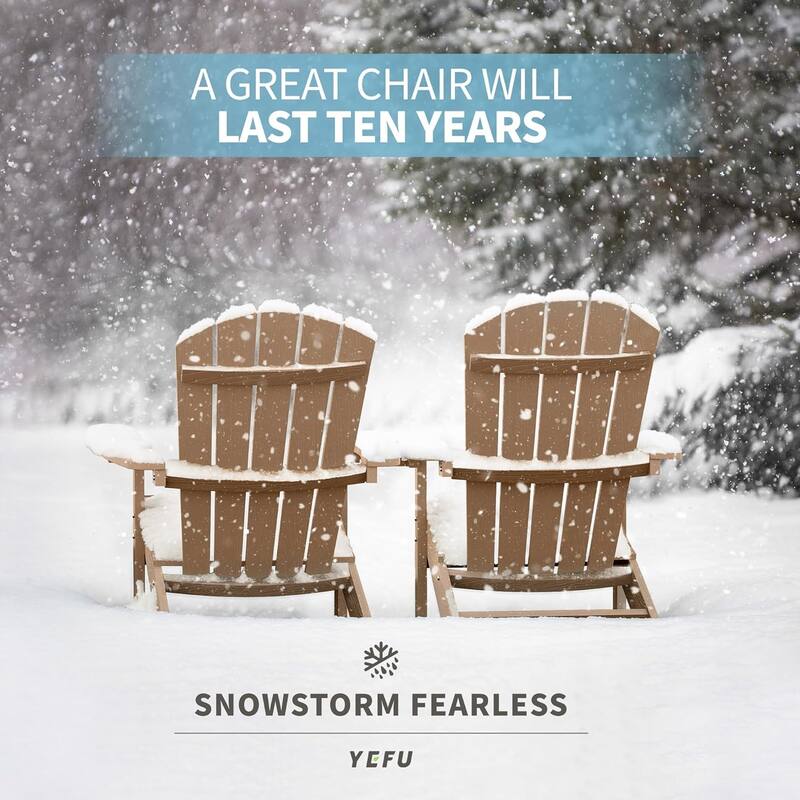 WINSOON All Weather HIPS Outdoor Plastic Adirondack Chairs Set of 2