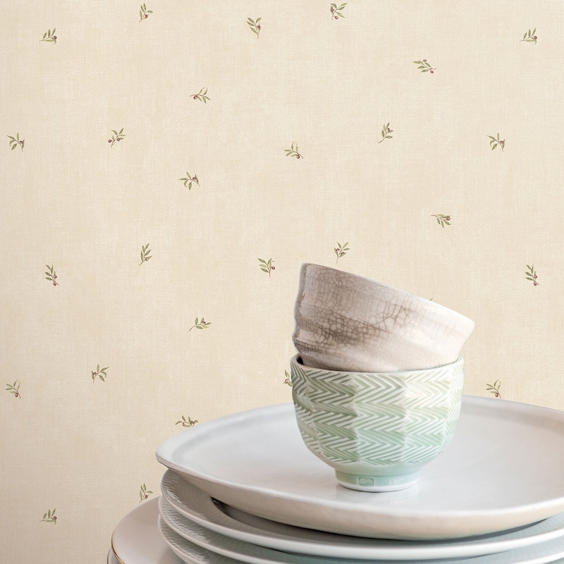 Galerie Wallcoverings Kitchen Recipes Leaf Motif Vinyl on Non-woven Matte Wallpaper Roll
