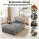 preview thumbnail 106 of 174, 41" W Plush Corduroy Chaise Lounge with Pillows