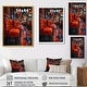 preview thumbnail 4 of 6, Designart "Red Black Vibrant VIce Casinos I" Casinos / Race Tracks Framed Canvas Wall Art - Modern Wall Decor Art