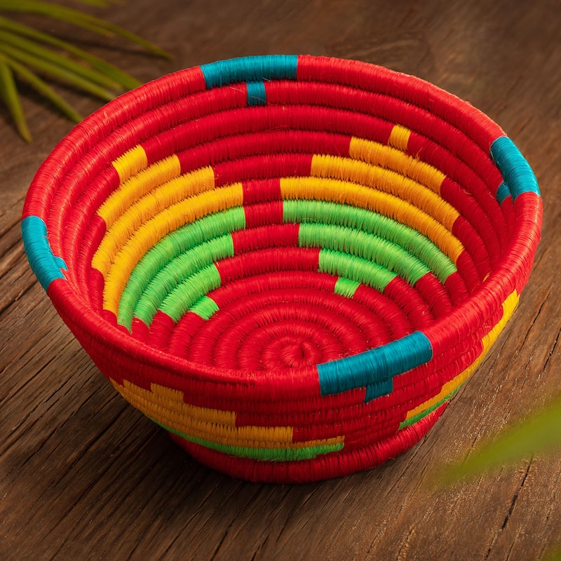 Novica Handmade Guacamayas Summer Natural Fiber Decorative Bowl