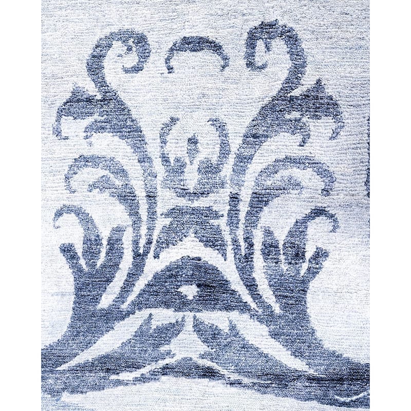 Modern One-of-a-Kind Hand-Knotted Area Rug, Blue - 9' 1" x 11' 10"