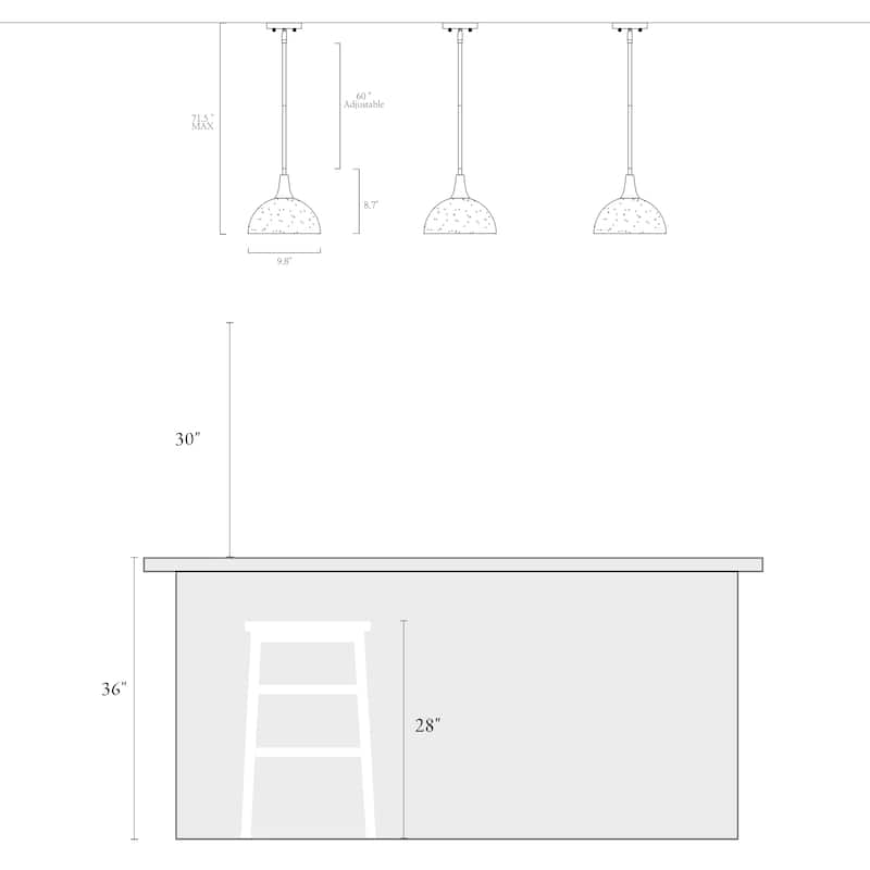 Modern Industrial 1-light Pendant Light Mercury Glass Stain Gold Kitchen Island Light for Dining Room
