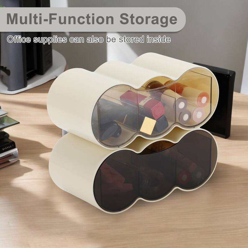 Makeup Organizer Three Compartment Makeup Storage for Vanity Bathroom - 8.66"x4.33"x3.54"
