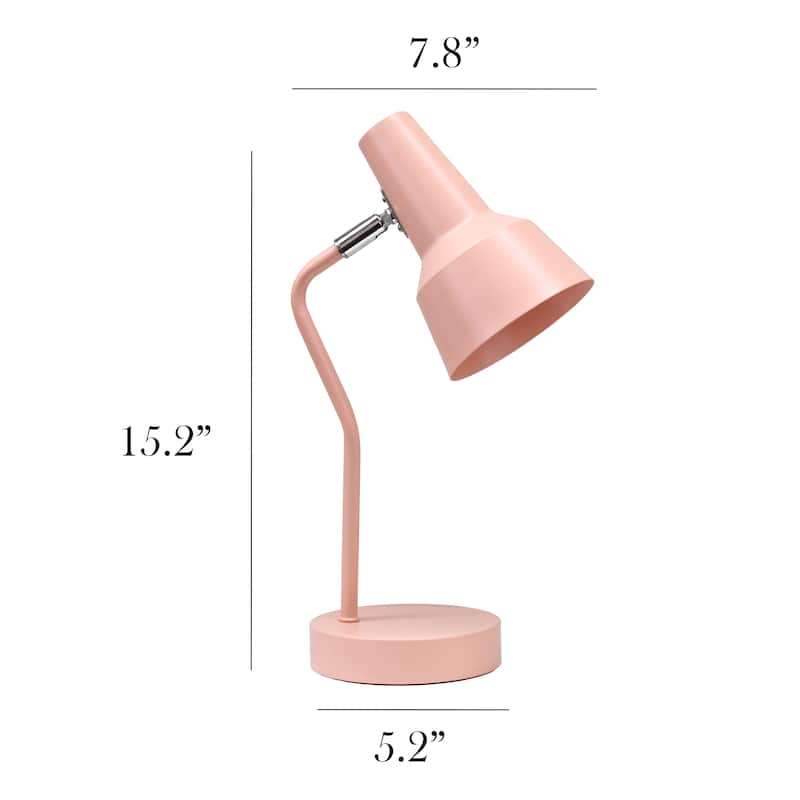 Metal Gooseneck Desk Lamp Adjustable Task Light for Home Office - 7.80 x 5.20 x 15.20 in. (L x W x H)