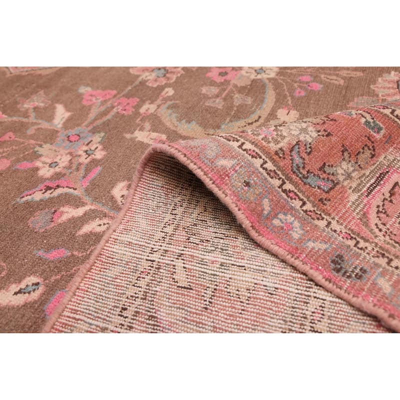 ECARPETGALLERY Hand-knotted Antalya Vintage Brown Wool Rug - 6'8 x 9'6