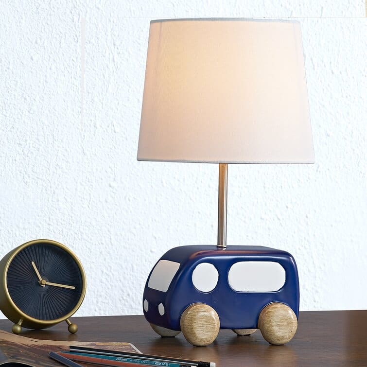 Maxax 16'' Cute Resin Metal Car Table Lamp