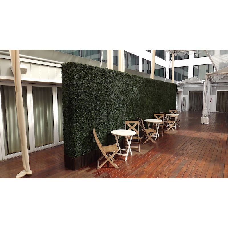20 in x 20 in Artificial Boxwood Hedge for Indoor/Outdoor Wall Décor - Set of 6pc