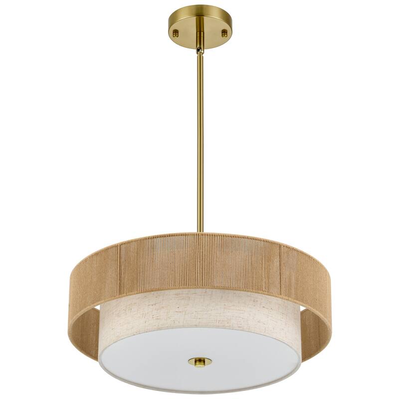 CO-Z 18 in 4-Light Dimmable Semi Flush Mount Fabric Ceiling Light Pendant - 18"