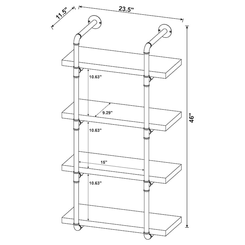 Elmcrest Farmhouse 24-inch 4-shelf Wall Bookshelf