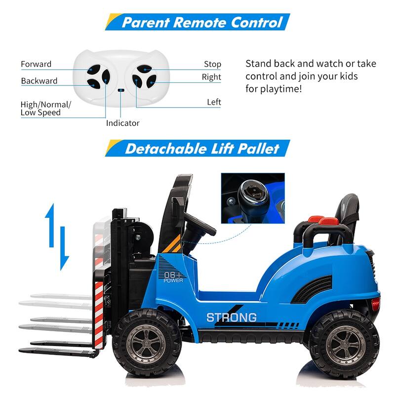 12V Kids Ride-On Forklift Truck with Remote Control,
