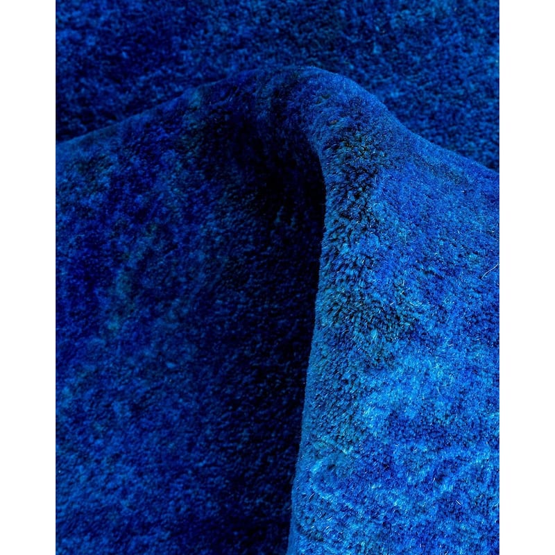 Fine Vibrance One-of-a-Kind Hand-Knotted Runner Rug - Blue, 2' 9" x 3' 10" - 2' 9" x 3' 10"
