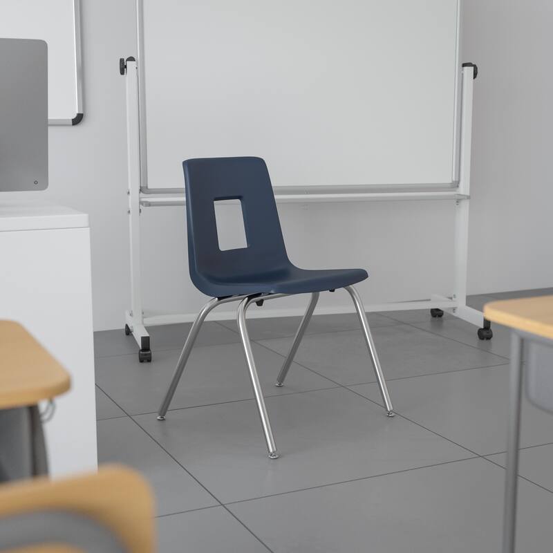 Advantage Student Stack School Chair - 16-inch - Navy