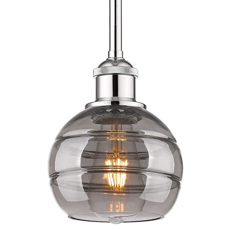 Innovations Lighting 616-1S 7 6 Rochester Pendant Rochester 6" Wide - Polished Chrome / Light Smoke