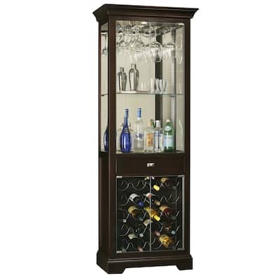 Howard Miller Black Solid Wood Liquor and Wine Cabinet