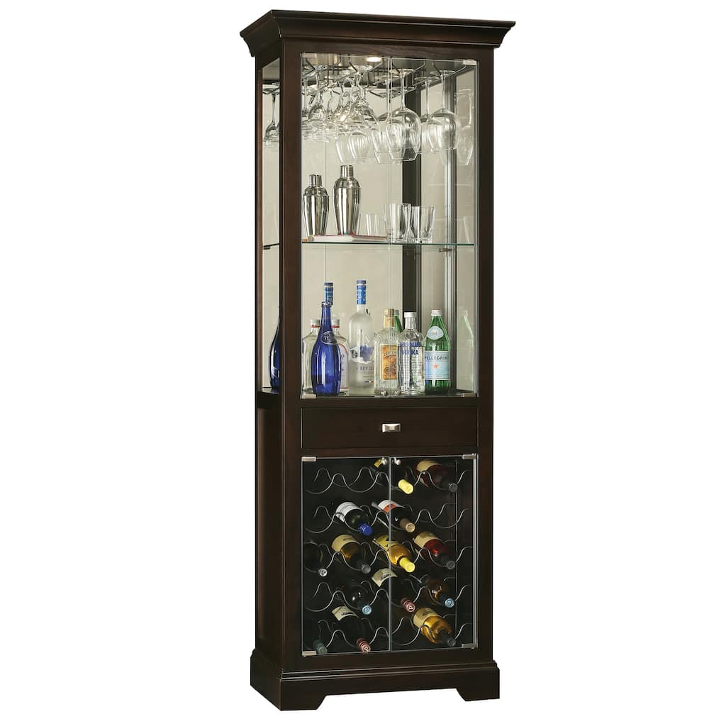 Howard Miller Black Solid Wood Liquor and Wine Cabinet