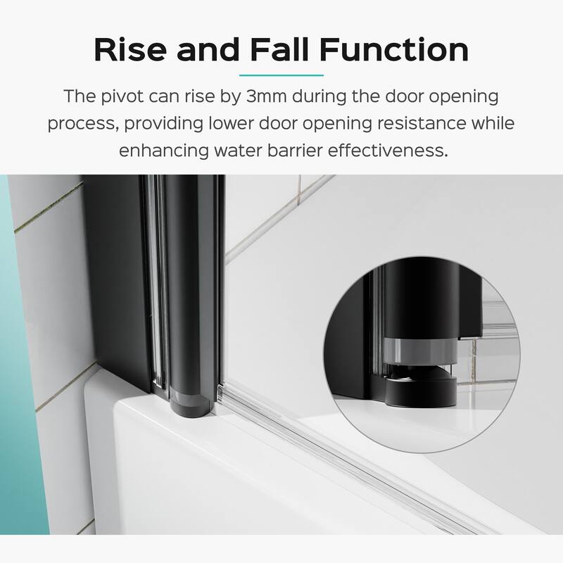 Topcraft 34“ W * 58” H Tempered Glass Frameless Shower Door - N/A