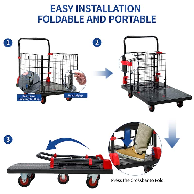 Moasis Folding Utility Cart with Wheels