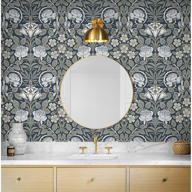 NextWall Vintage Rose Peel and Stick Wallpaper