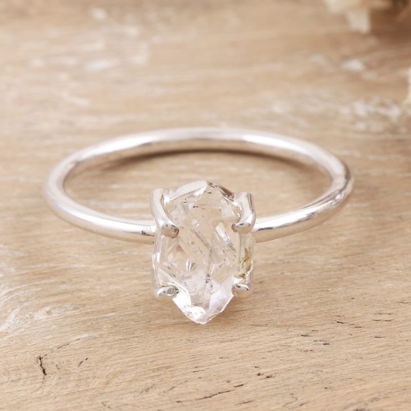 Novica Handmade Soul Purity Quartz Solitaire Ring