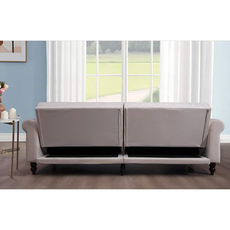 87.8'' Convertible Velvet Sofa Bed Sleeper Futon