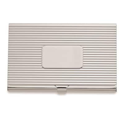 Curata Nickel-Plated Ribbed Business Card Case