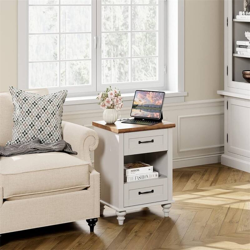 Side Table with 2 Drawers