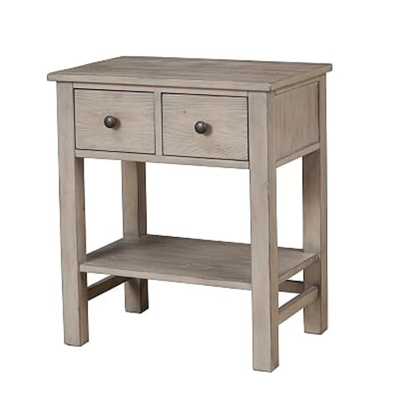 Transitional Nightstand with Two Drawers and Bottom Shelf, Gray - As Pictured. Opens flyout.