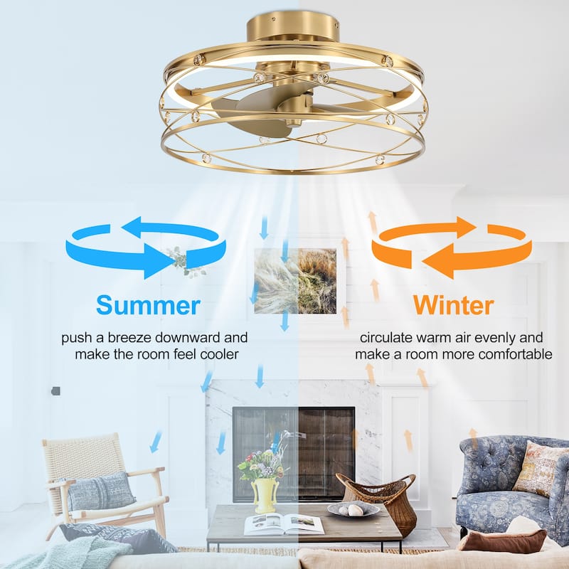 21-In LED Chandelier Ceiling Fan with Light Remote(3-blade)