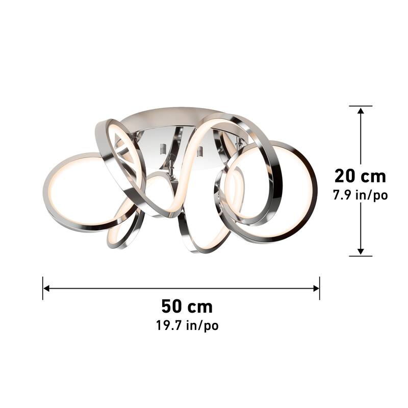Artika Swirl Ribbon LED Flushmount, chrome