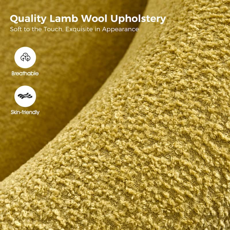 Joseph Modern Boucle Solid Wood Armchair Chair By HULALA HOME