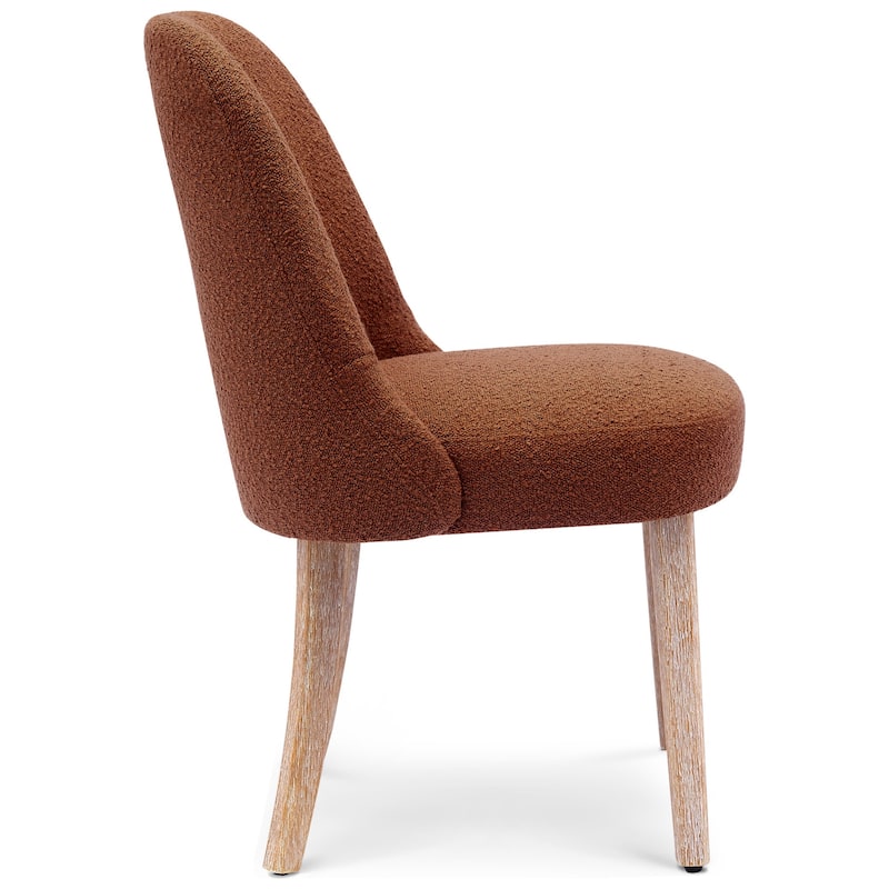 Farmhouse Water and Stain Resistant Boucle Upholstered Side Chair (Set of 6)