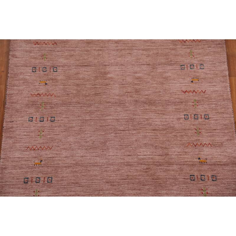 Hand Knotted Oriental 100% Wool Carpet Tribal Animal Pictorial Brown Gabbeh Area Rug - 7' 9'' X 5' 0''