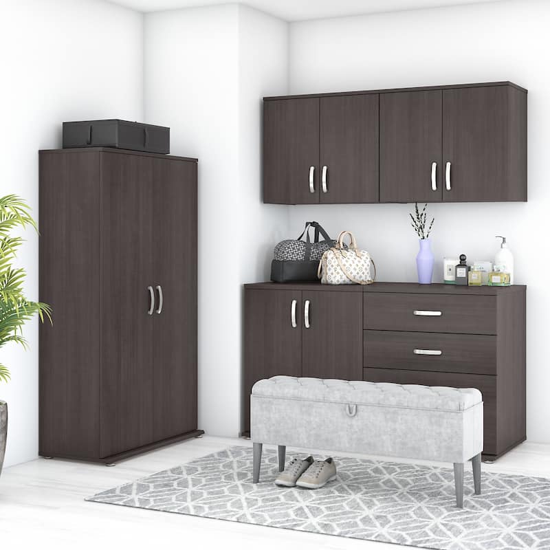 Universal 5 Piece Modular Closet Storage by Bush Business Furniture - Storm Gray