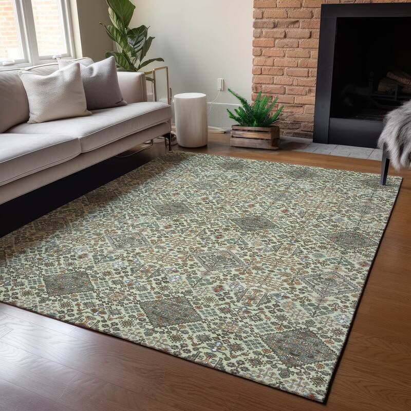 Machine Washable Indoor/ Outdoor Global Bidunga Chantille Rug