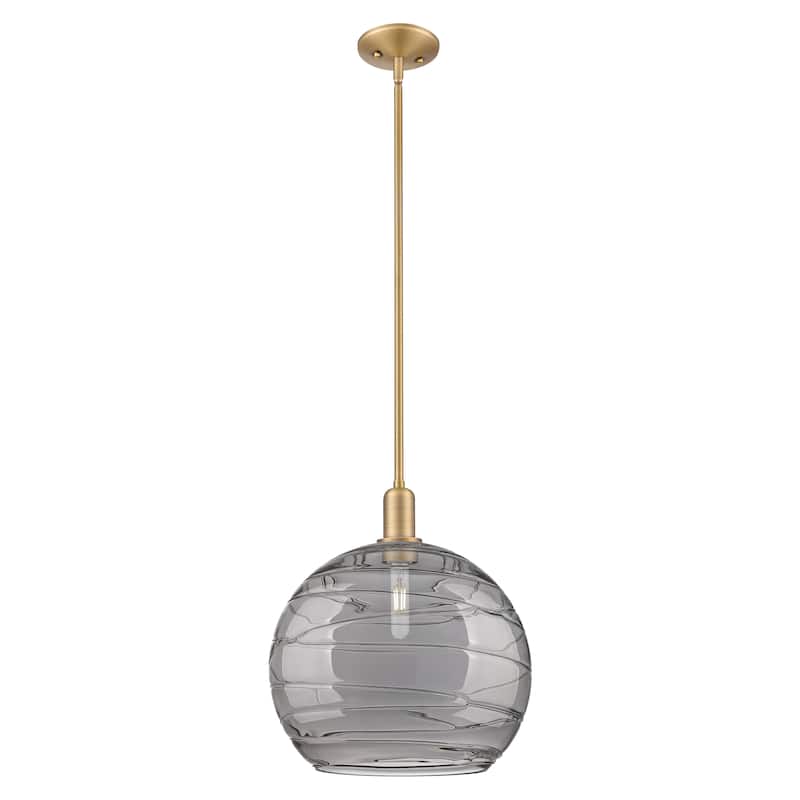 Innovations Lighting Endless Possibilities Arcadia - Athens Deco Swirl - 1 Light 14" Stem Hung Mini Pendant - Brushed Brass