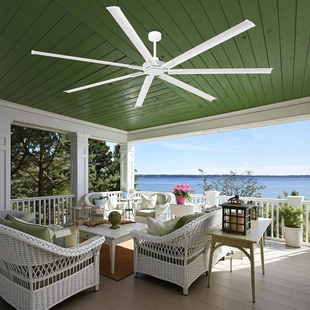 100" Indsutrial Black/ Silver/ White Extra Larger HVLS Commercial Ceiling Fan with Remote - 100" Huge Fan