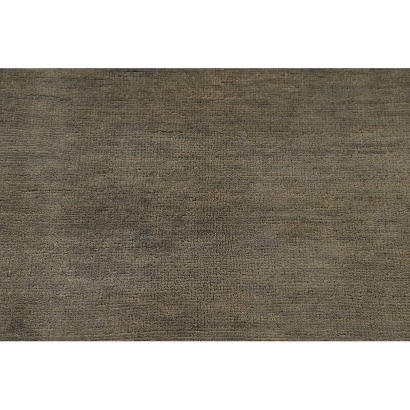 Gabbeh Modern Area Rug Handmade Green Oriental Wool Carpet - 5'7" x 8'0"