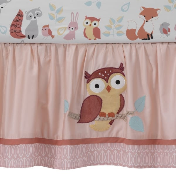 Shop Lambs Ivy Little Woodland Forest Animals Coral Nursery 4 Piece Baby Crib Bedding Set Overstock 23484665