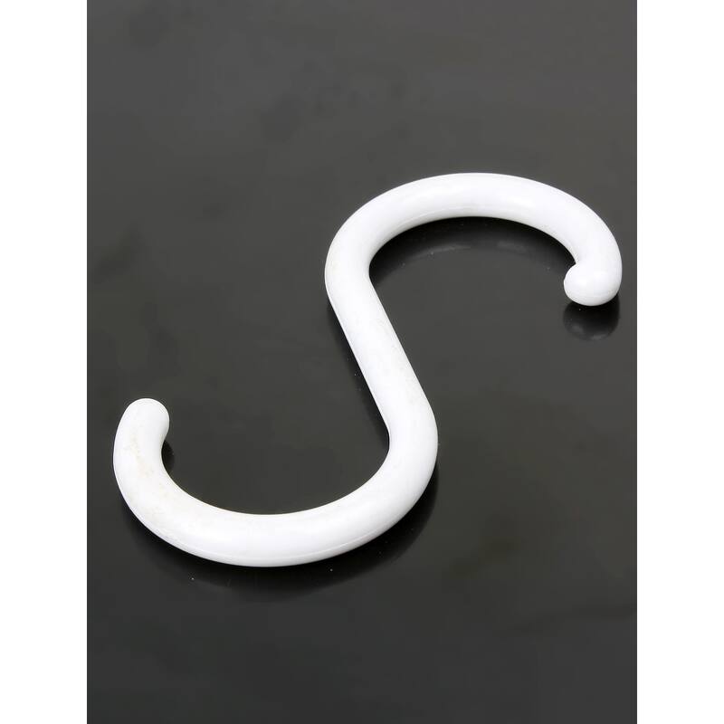 4pcs Plastic S Shape Hooks Hangers Clasp for Bags Pants Organizer - White