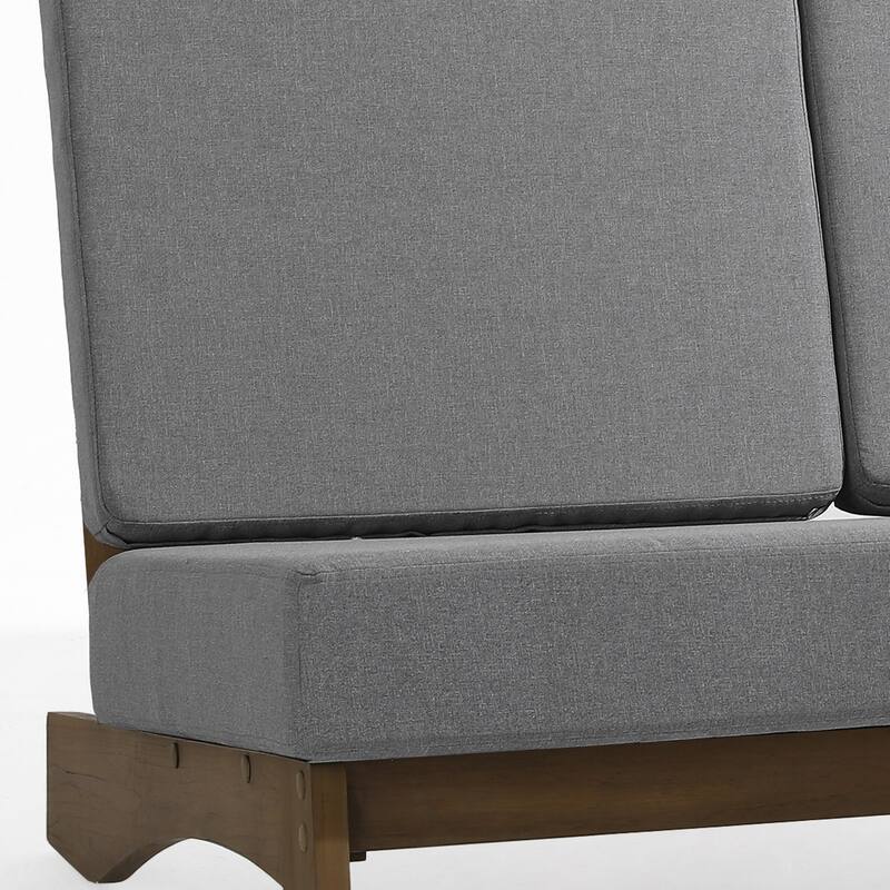 Teak Outdoor Armless Lounge Chair Set Loveseat with Cushions