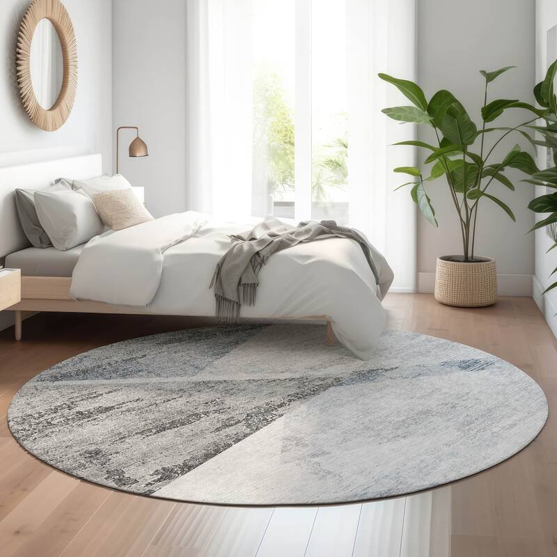 Premium Washable Super Soft Mayfield Rug - Sky - 8' x 8' - Round