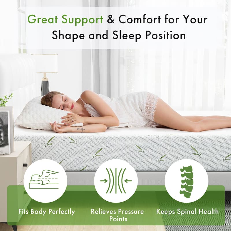 10 Inch Cooling Gel Memory Foam Mattress / Cooling Gel Foam / Pressure Relieving / CertiPUR-US Certified / Bed-in-a-Box