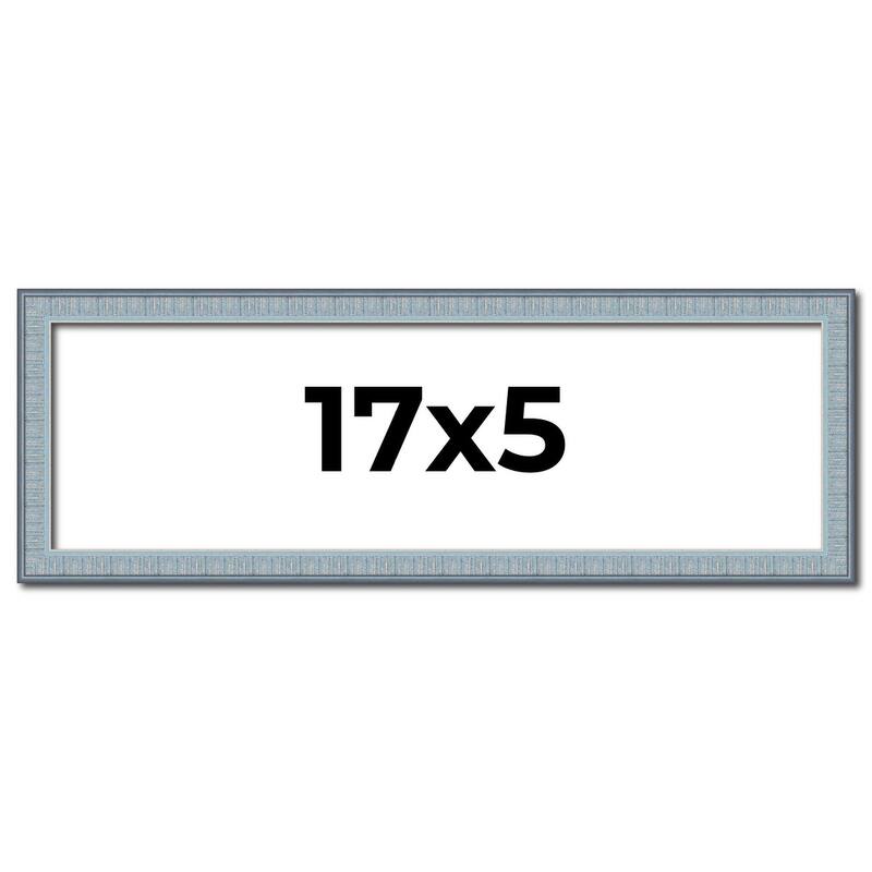17x5 Frame Rustic Sky Blue Solid Wood Picture Frame | 0.75 Inch