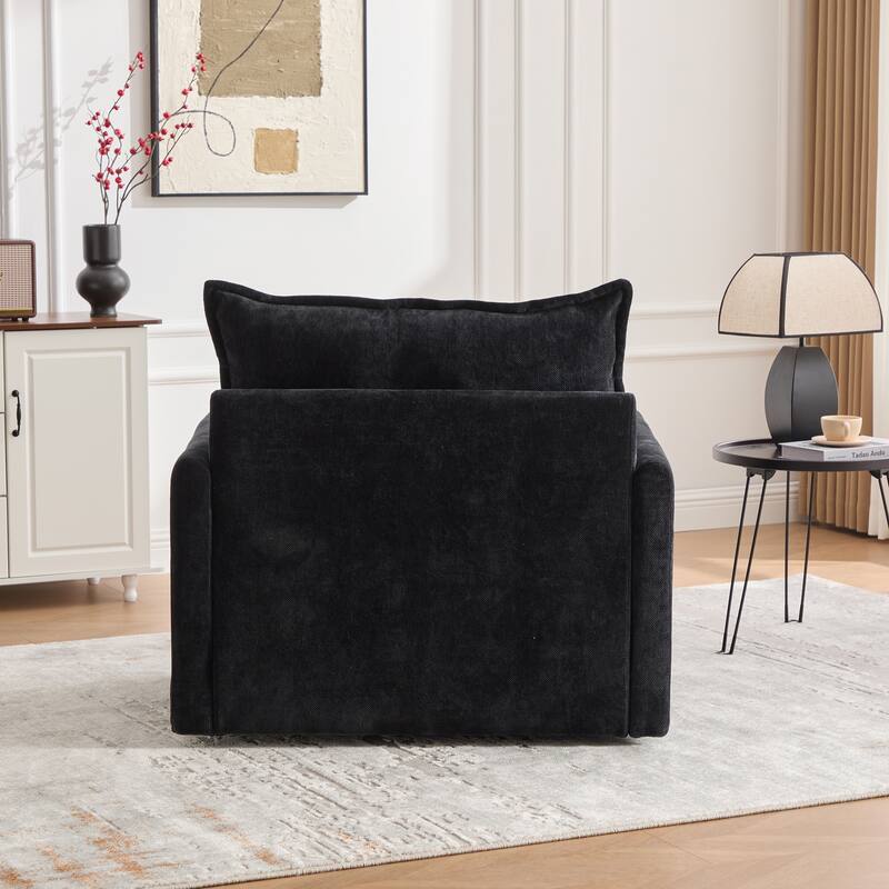 GDFStudio - Chenille 36.22" Swivel Barrel Chair